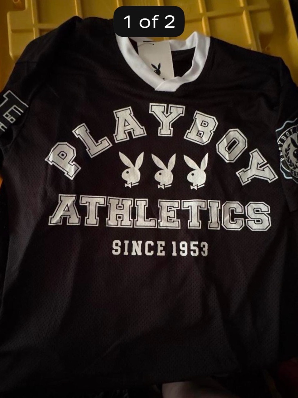 PLAYBOY Black and White Kids Athletic Jersey